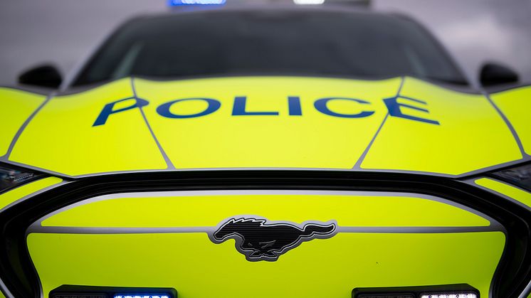 Ford Mustang Mach-E politibilkonsept Ford Mustang Mach-E police car at Safeguard SVP 2021