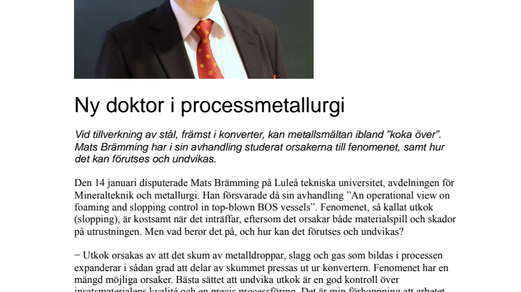 Ny doktor i processmetallurgi 