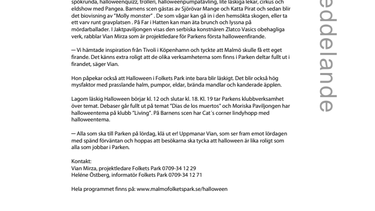 Lagom läskig Halloween i Folkets Park