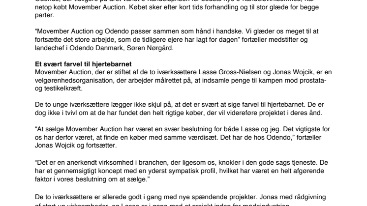 Fremadstormende auktionsvirksomhed køber Movember Auction