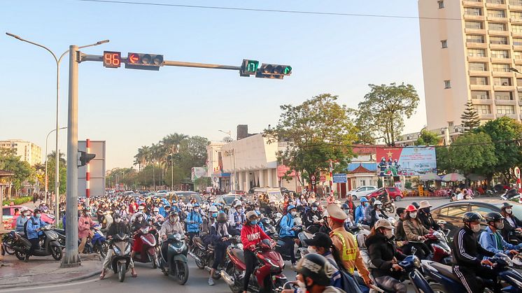 Rusningstrafik i Hai Phong