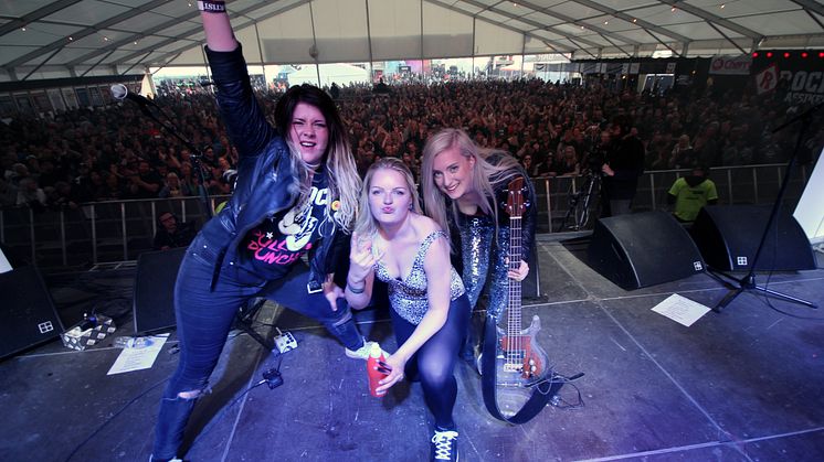 Bandet VA Rocks från Lund efter sin succé på Nemis Sweden Rock Festival 2017. Foto: Jonas Kofod, Studiefrämjandet  
