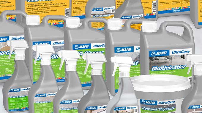 Mapei lanserar UltraCare! Ett komplett system för rengöring, underhåll och skydd av hårda ytor.