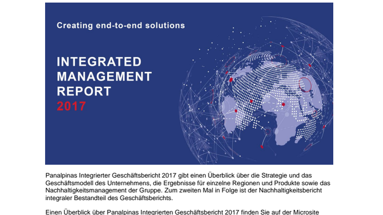 Panalpina veröffentlicht zweiten integrierten Geschäftsbericht