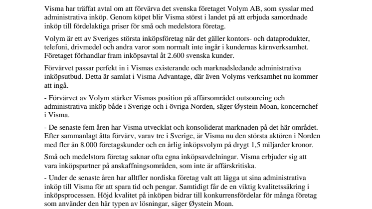 Uppköp gör Visma störst på inköp