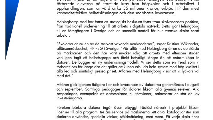 6000 datorer från HP möjliggör ny undervisningsmodell för Helsingborgs skolor