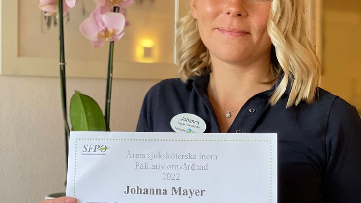Johanna Meyer, sjuksköterska på Forenede Care Byle Gård gör skillnad med sitt engagemang och profession för människor i livets slutskede och deras anhöriga.