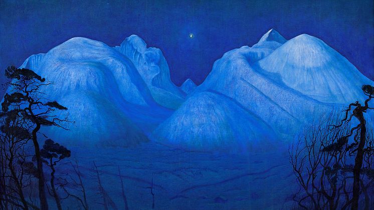 Harald Sohlberg, Vinternatt i Rondane, 1914. Foto: Nasjonalmuseet.