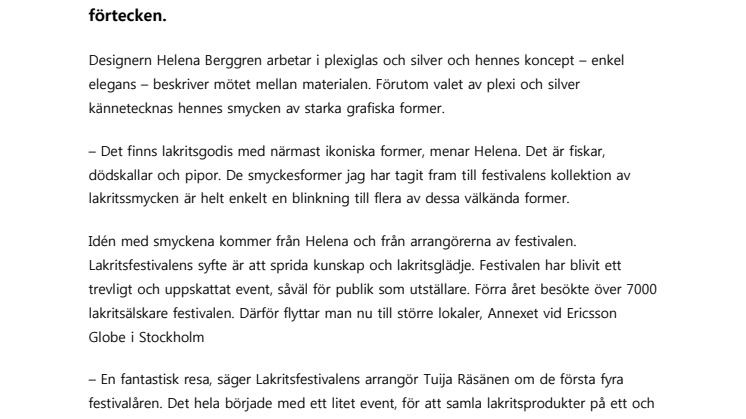 Lakritsfestivalen firar fem år med smycken