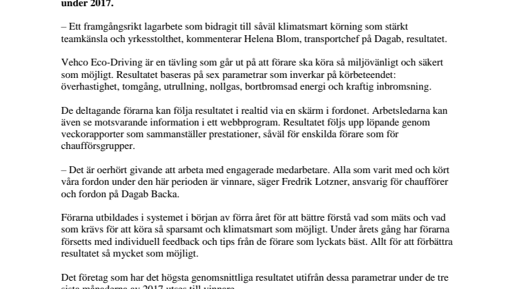 Trippel vinst i klimatsmart körning