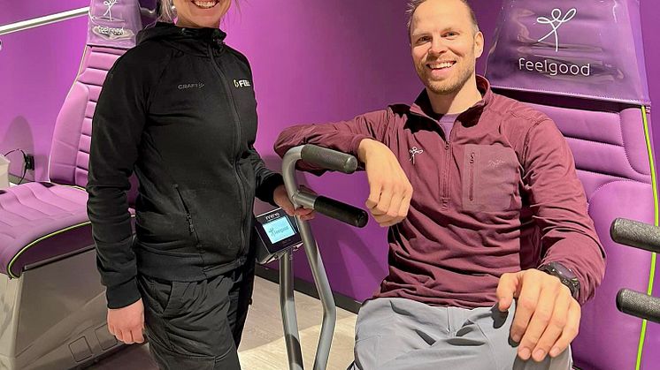 Lena Erlandsen, daglig leder av Feel24/Feelgood i Harstad og Christian Bache, markedssjef i Feelgood Norge.