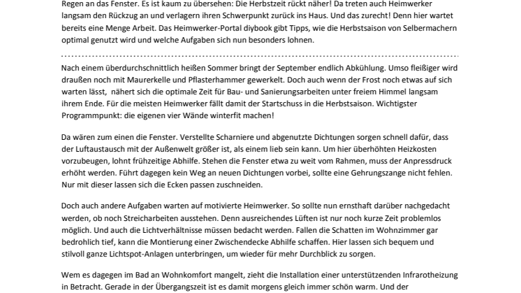 Mit Schwung in den Heimwerkerherbst