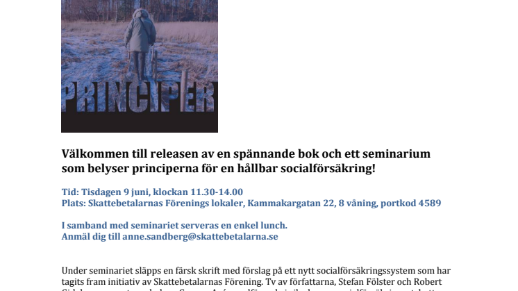 Påminnelse: Inbjudan till seminariet "En hållbar socialförsäkring"