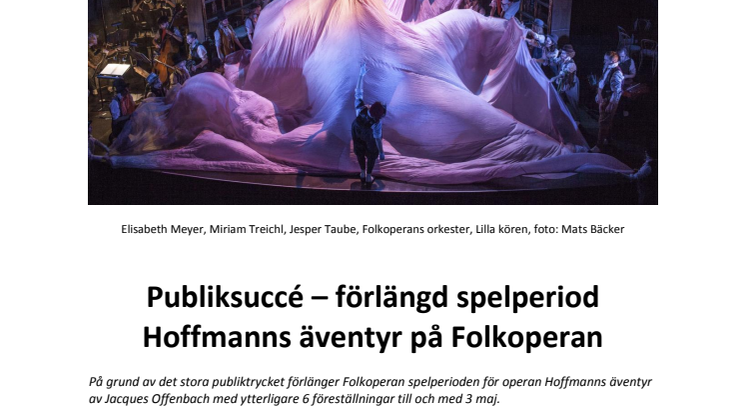 Publiksuccé – förlängd spelperiod Hoffmanns äventyr på Folkoperan