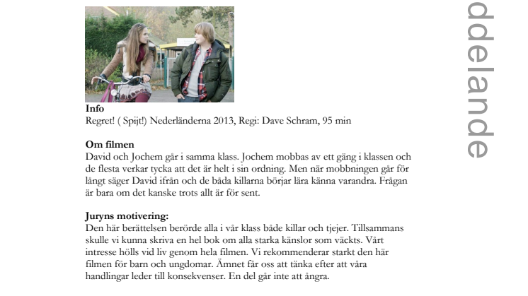 Unga Filmjuryns pris 2014