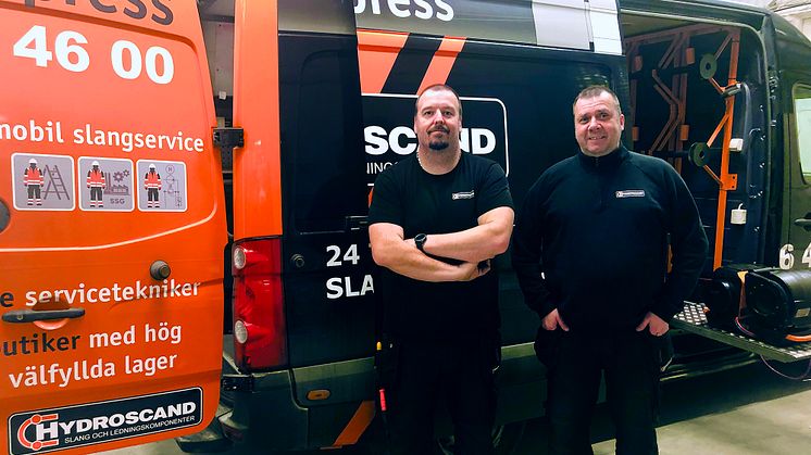 Fr. v. Hans-Olof Styffe, servicetekniker och Kjell Lundkvist, platschef på Hydroscand i Eskilstuna.