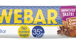 Nu blir Swebar Crunchy Caramel ännu godare och utan tillsatt socker! 
