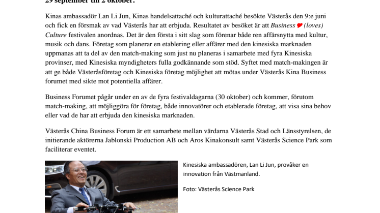 Kina kommer till Västerås