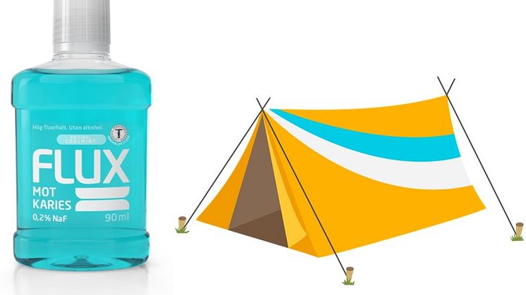 Håll tänderna starka i sommar med Flux fluorskölj i praktisk miniförpackning