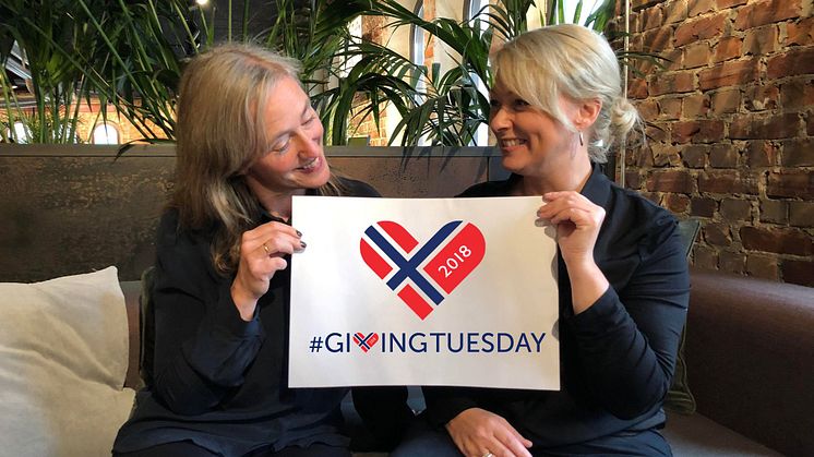 SNART GIVING TUESDAY:  -Alle kan bli med, oppfordrer Norges Innsamlingsråd.  13 av deres organisasjoner er med i år.  Fra v.  fagansvarlig Charlotte Arnø Storebakken og generalsekretær Siri Nodland.