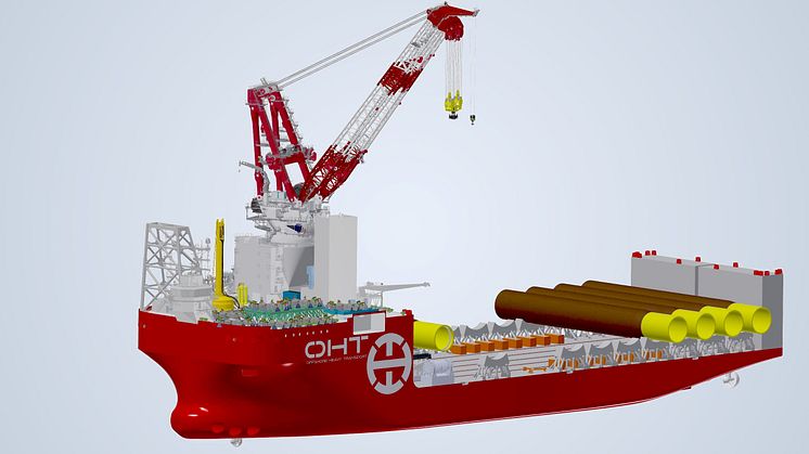 Kongsberg Maritime is to supply a PGGS for the Ulstein-designed OHT Alfa Lift offshore wind foundation installation vessel 