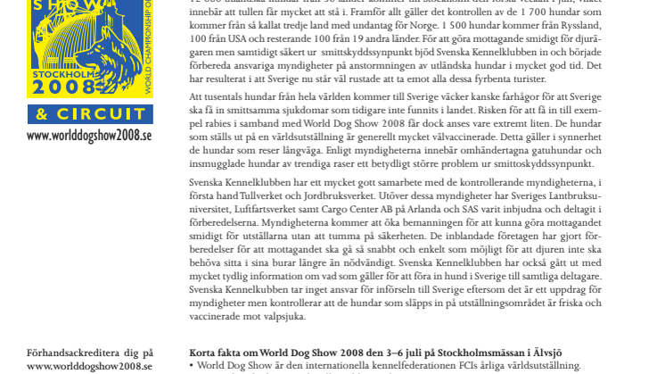 World Dog Show 2008 - ett säkert hundevenemang