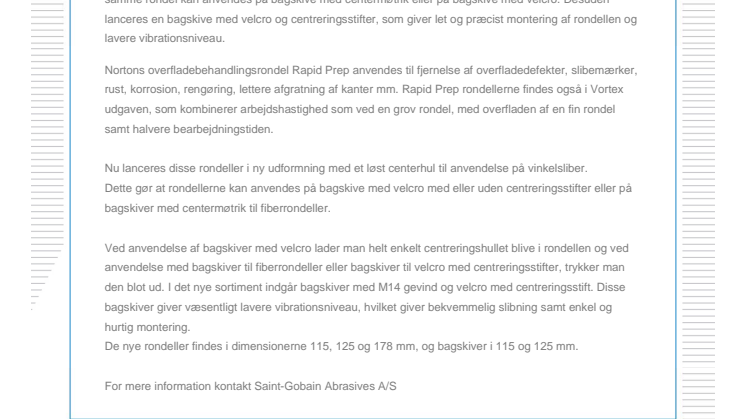 Enkel overfladebehandling med nye rondeller og bagskiver