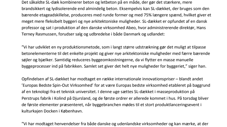 Ny dansk betonopfindelse klar til produktion 