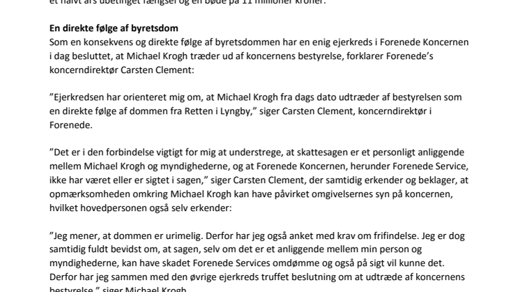 Medejer træder ud af bestyrelse efter byretsdom 