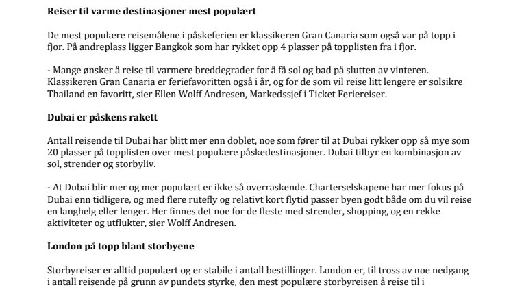 Hit reiser vi i påskeferien!