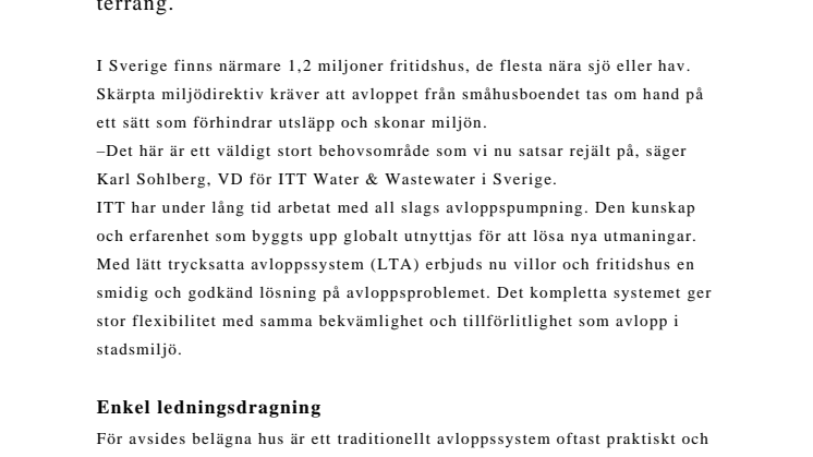 Smidig avloppslösning för småhus 