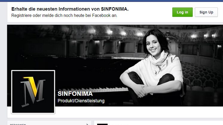 Da ist Musik drin: SINFONIMA mit eigener Facebook-Fanpage