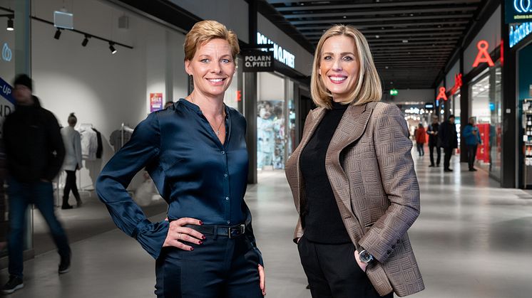 Annica Ånäs, vd Atrium Ljungberg och Madeleine Brehmer, vd Sabis. Foto: Daniel Roos