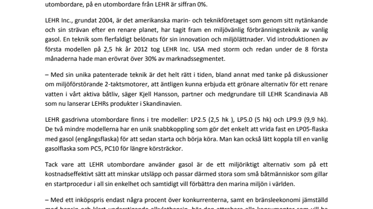 Världens FÖRSTA gasdrivna utombordare