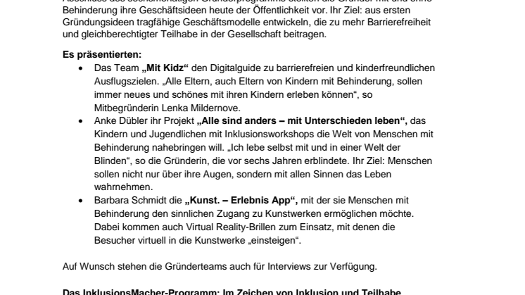 Innovation für eine inklusive Gesellschaft: Abschlusspitch der „InklusionsMacher“ im Social Impact Lab Bonn