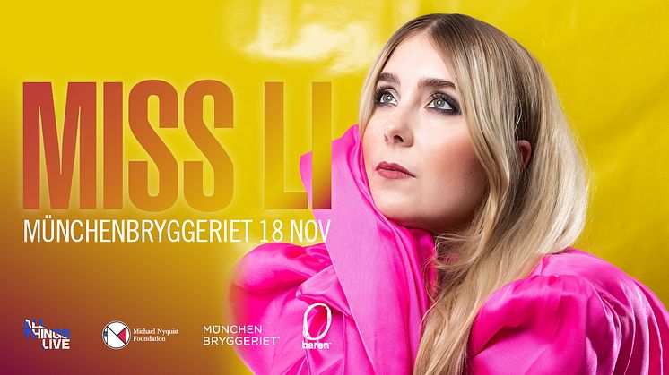 Miss Li gör exklusiv spelning på Münchenbryggeriet i Stockholm