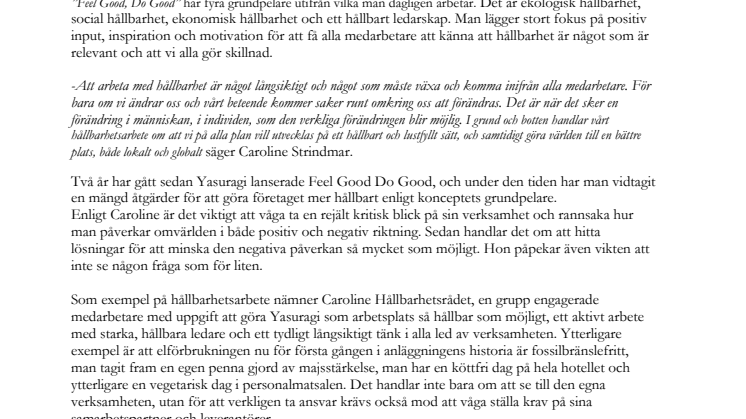 Yasuragi Hasseludden är årets We care hotell 2014