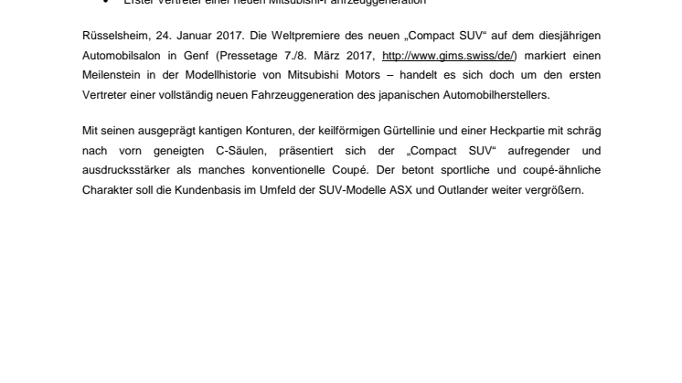 „Compact-SUV“ feiert in Genf Weltpremiere
