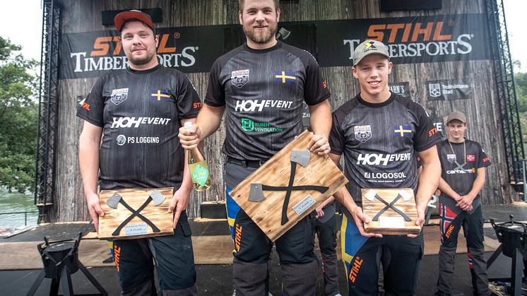 Calle Svadling vann dubbelt i Timbersports Trollhättan Cup