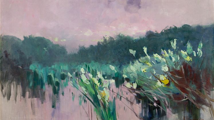 Karl Hagemeister Frühlingsabend II, ACHI Öl auf Leinwand Bröhan-Museum, Berlin. Die erste Sonderausstellung des Jahres auf Schloss Neuhardenberg zeigt Werke des Impressionismus. Foto: Reproduktion: Martin Adam, Berlin. 