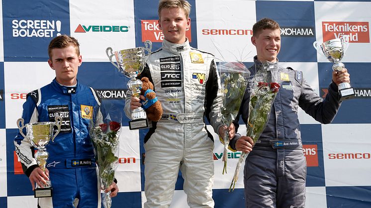 Målfoto när Wernersson vann igen i Clio Cup JTCC