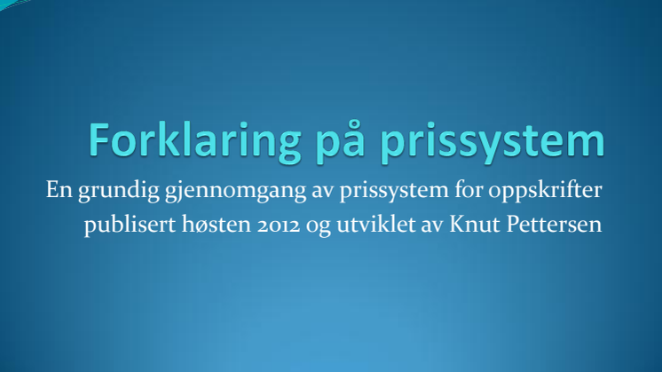 Oversikt over prissystemet på matoppskrift.no
