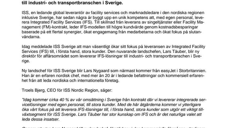 ISS Sverige utser ny landschef