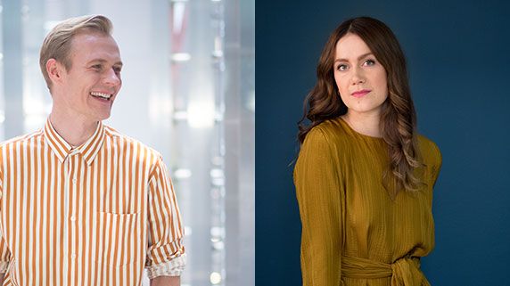 Preben Hodneland frå Lindås utanfor Bergen og Julie Moe Sandø frå Trondheim er blitt faste i ensemblet ved Det Norske Teatret. Foto: Siren Høyland Sæter.