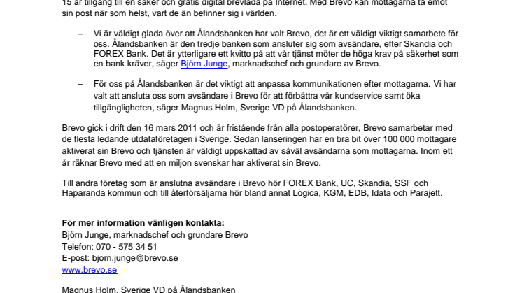 Ålandsbanken väljer Brevo för att stärka dialogen med sina kunder