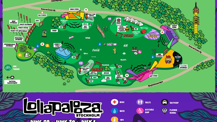 Karta Lollapalooza Stockholm 2023