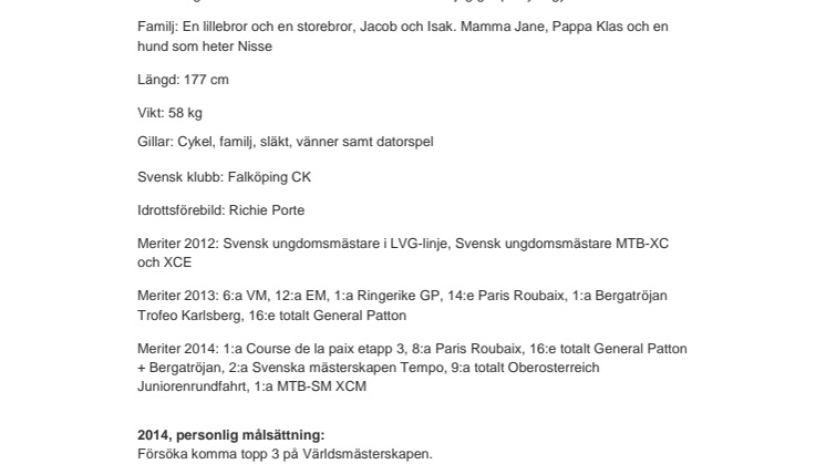 Persondata Lucas Eriksson, Falköpings CK