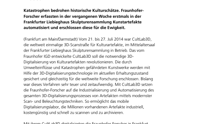 Fraunhofer-Technologie begeistert Frankfurter Museum