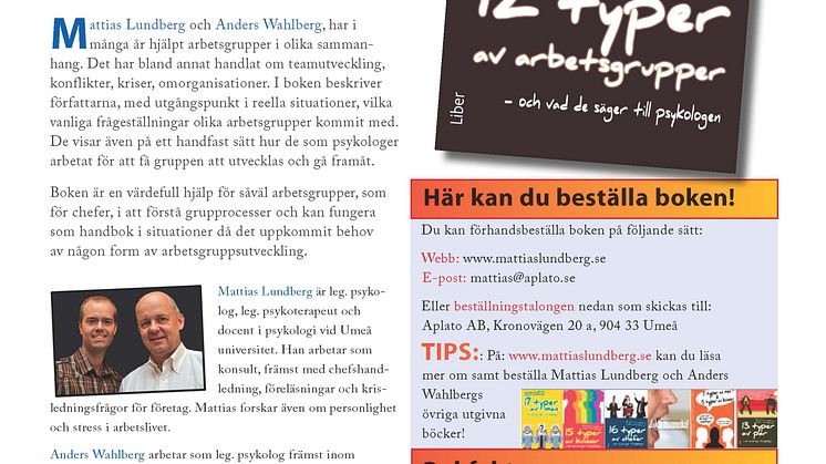 12 typer av arbetsgrupper - och vad de säger till psykologen #hrsve #ledarskap