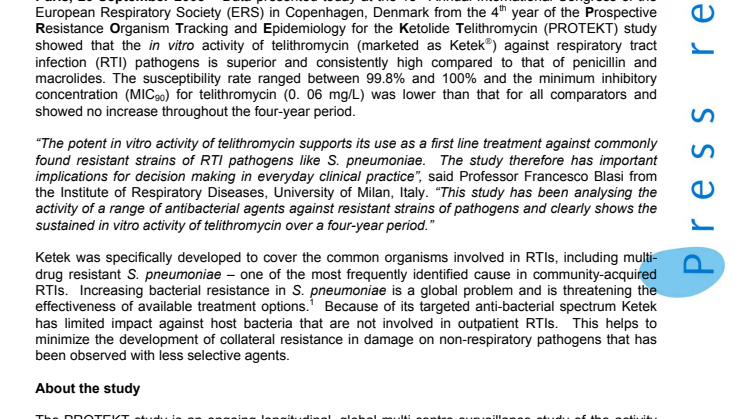 TELITHROMYCIN AGAINST STREPTOCOCCUS PNEUMONIAE SHOWN SUPERIOR